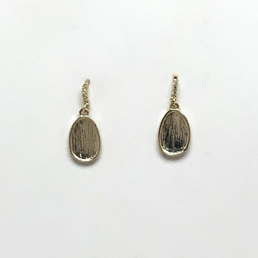 Oval Drop Textured Earrings