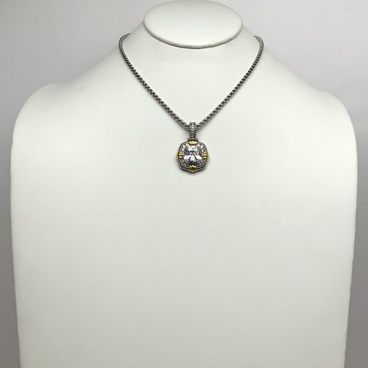 CZ Square Box Chain Necklace