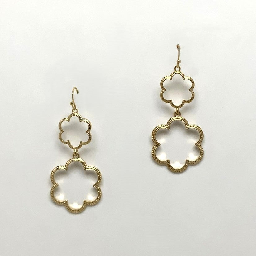 Open Frame Drop Clover Earrings