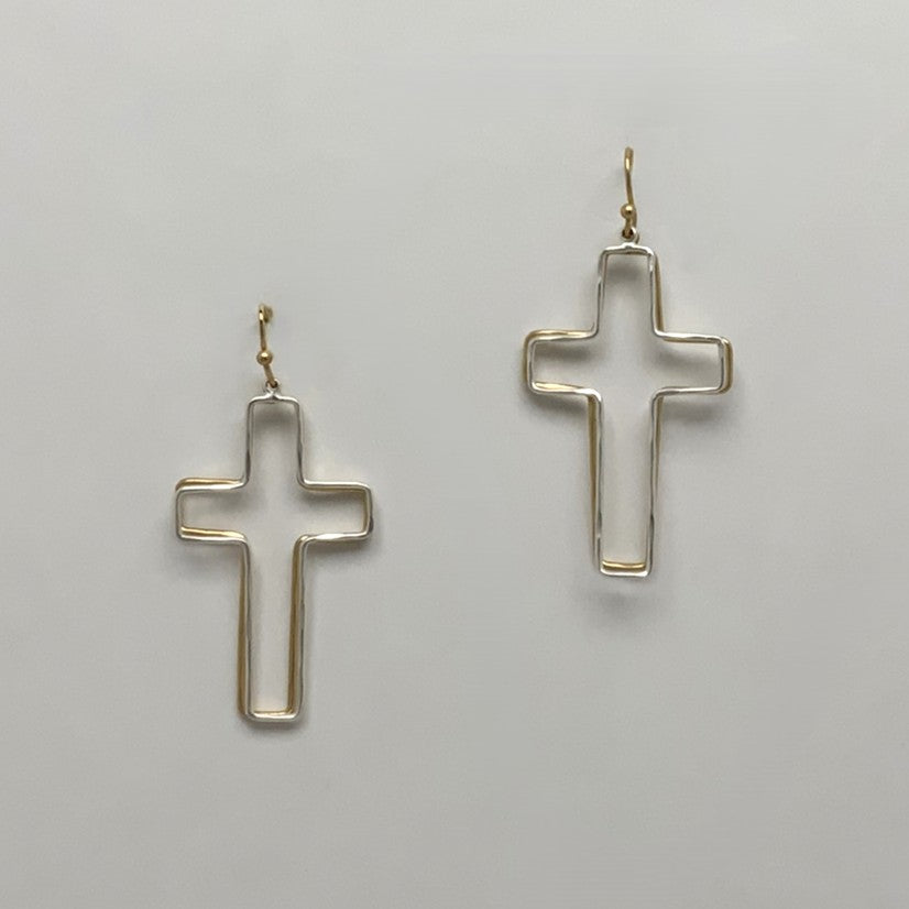 Hammered Finish Gold Drop Earrings