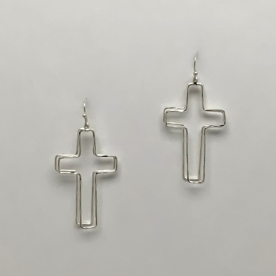 Hammered Finish Gold Drop Earrings