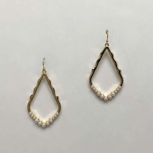 Drop Gold w/Pearl Earrings