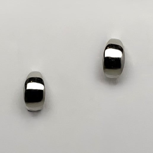 Metal Look Button Hoop Clip Earring