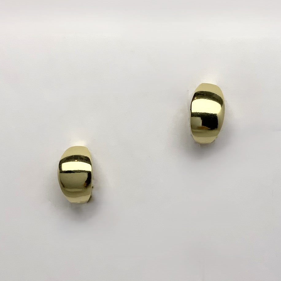 Metal Look Button Hoop Clip Earring