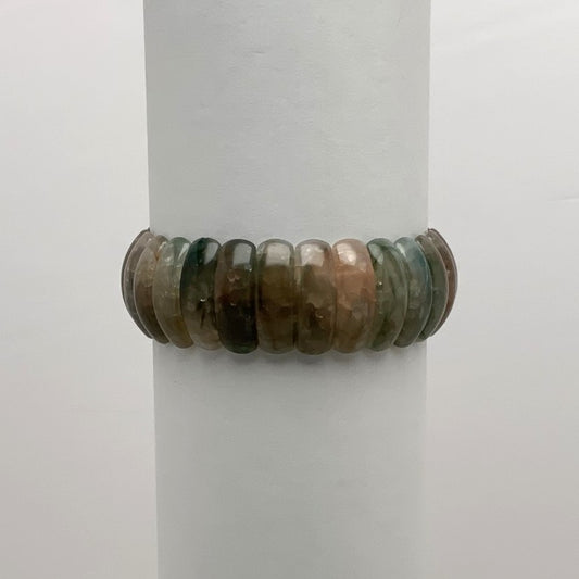 Moss Agate Stretch Beaded Bracelet