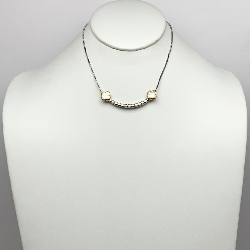 Clover Curved Bar Necklace Chain