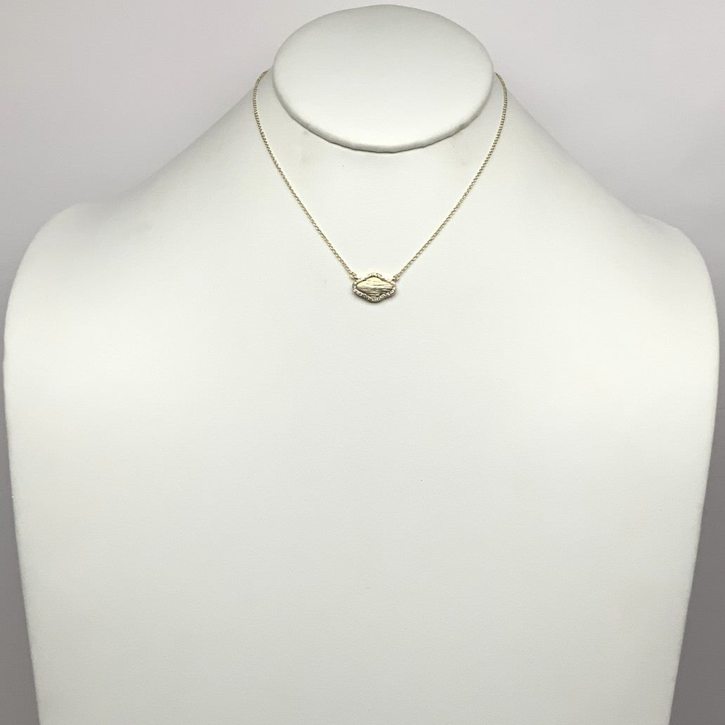 Silver Plated Pendant w/Gold Outline Necklace