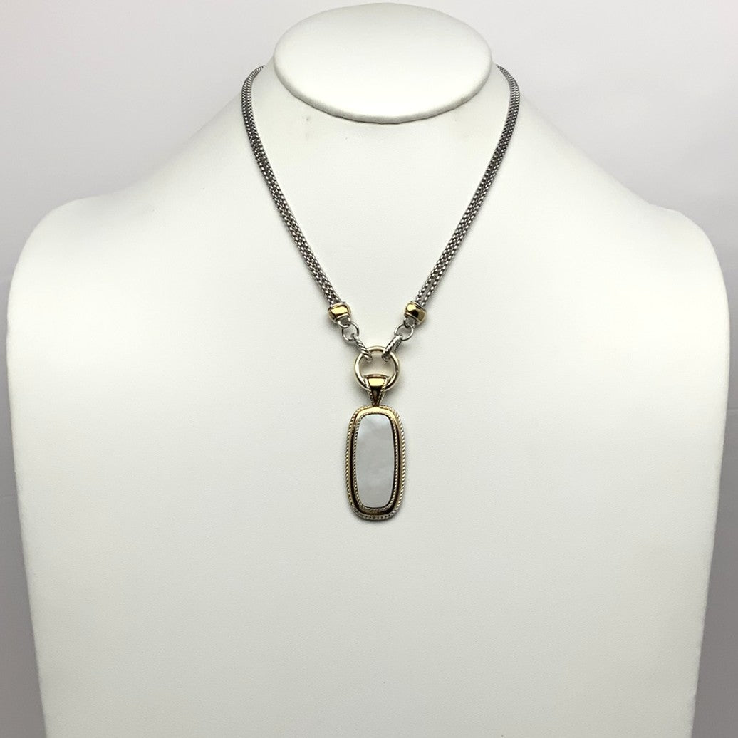 Pearl Plated Pendant S Link Chain Necklace