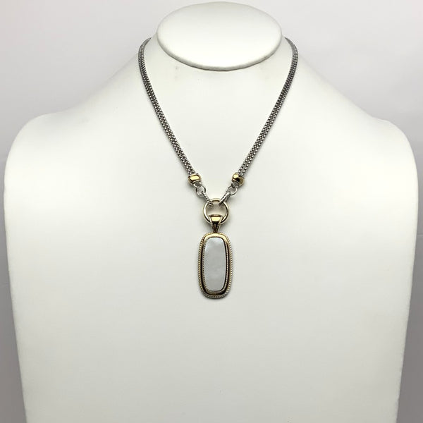 Pearl Plated Pendant S Link Chain Necklace