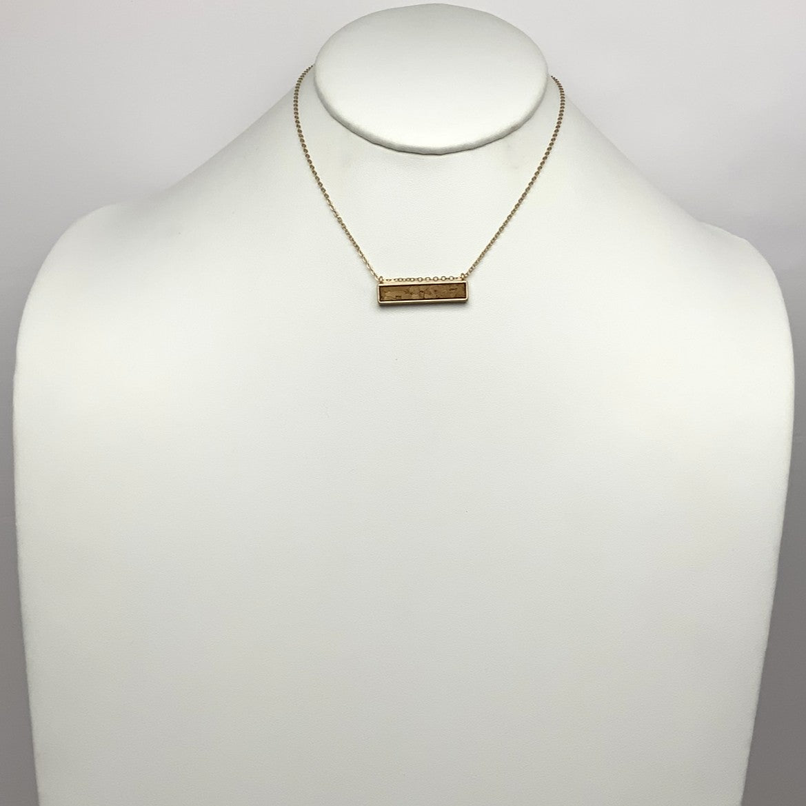 Wood Bar Pendant Necklace