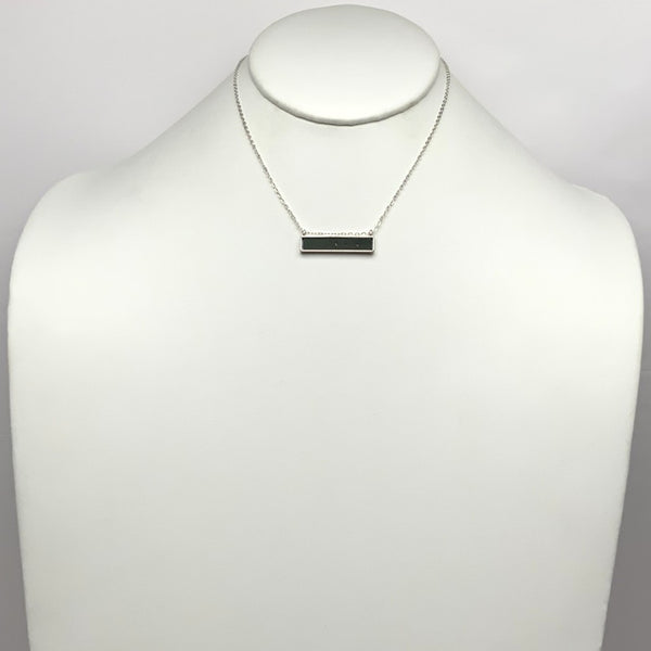 Wood Bar Pendant Necklace