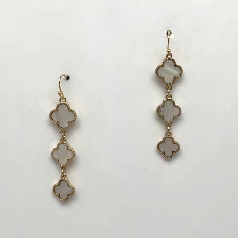 Three Clover Drop Earrings