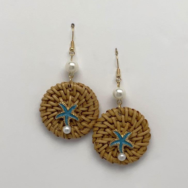 Starfish and Pearl Twine Earrings