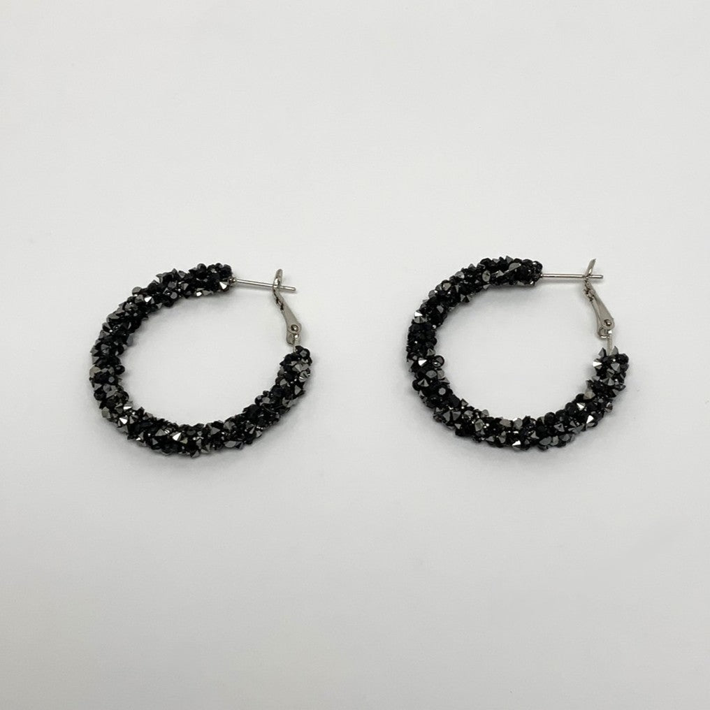 Cluster Bling Hoop Earrings