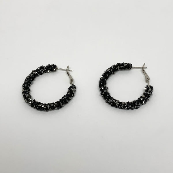 Cluster Bling Hoop Earrings