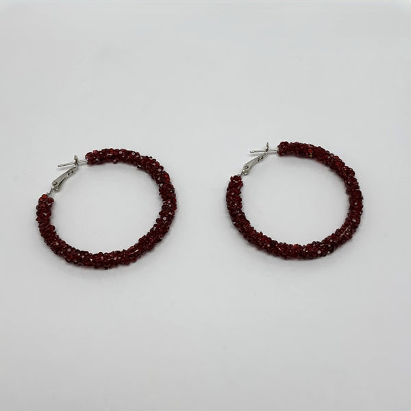 Crystal Rhinestone Hoop Earrings
