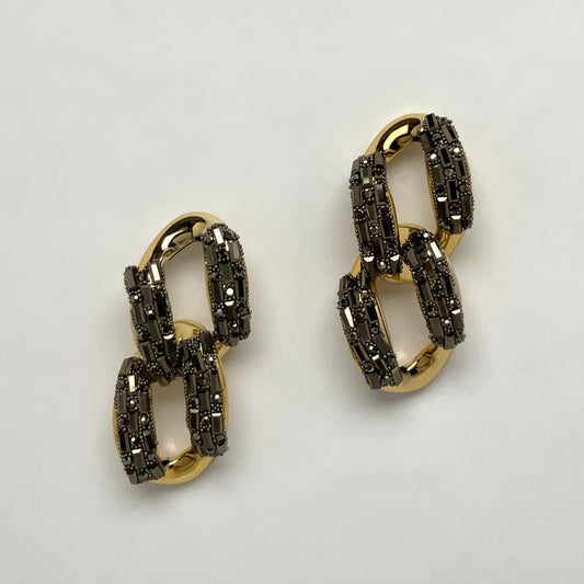 Big Crystal Chain Link Earrings