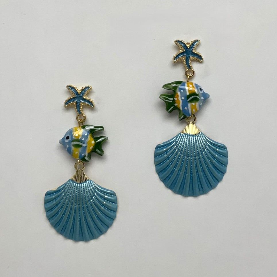 Fish Clamshell Earrings