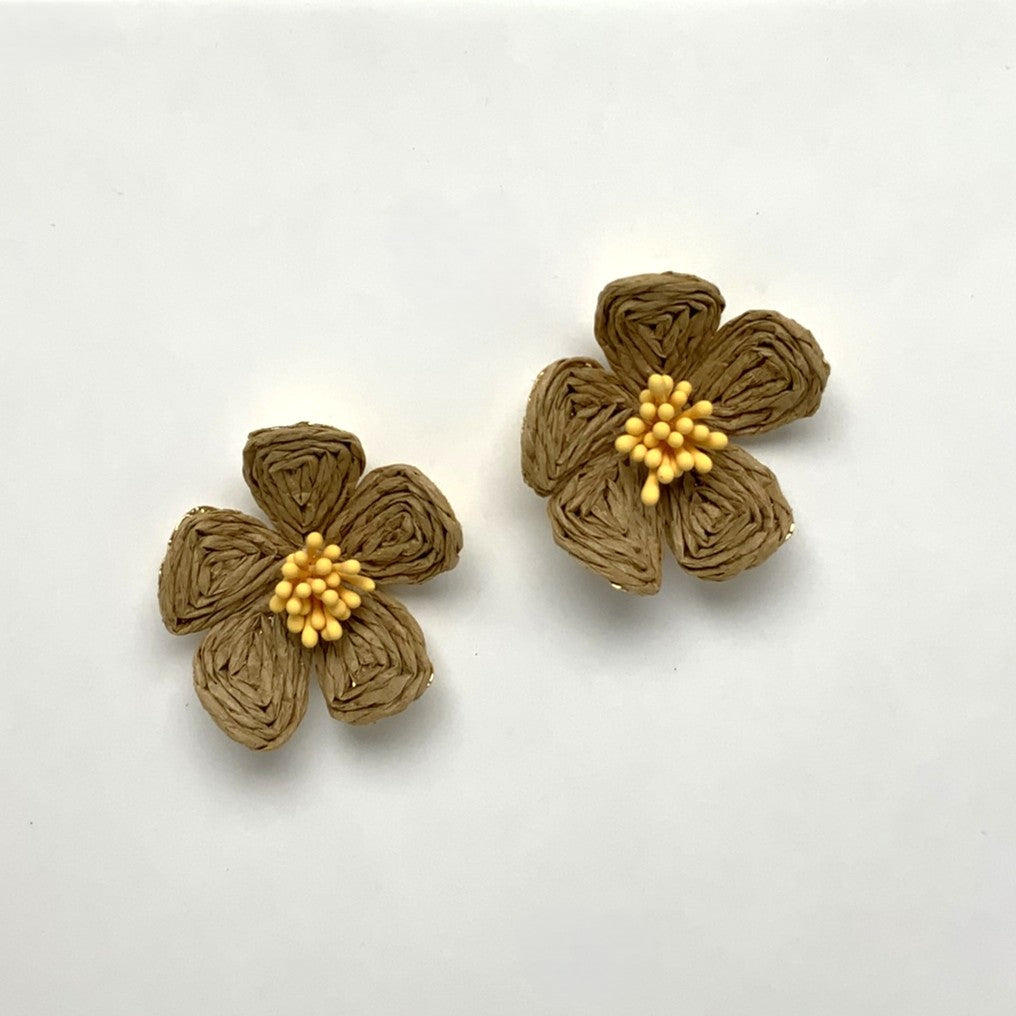 Twine Statement Flower Earrings