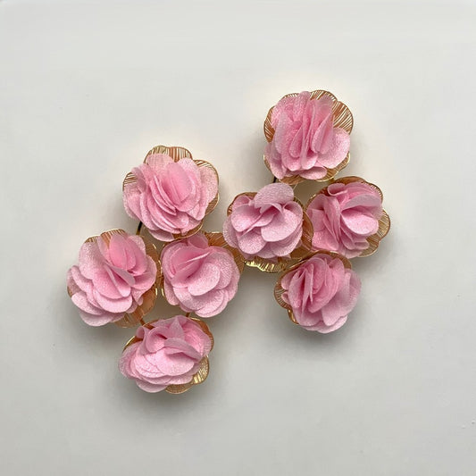Flower Fabric Cluster Earrings