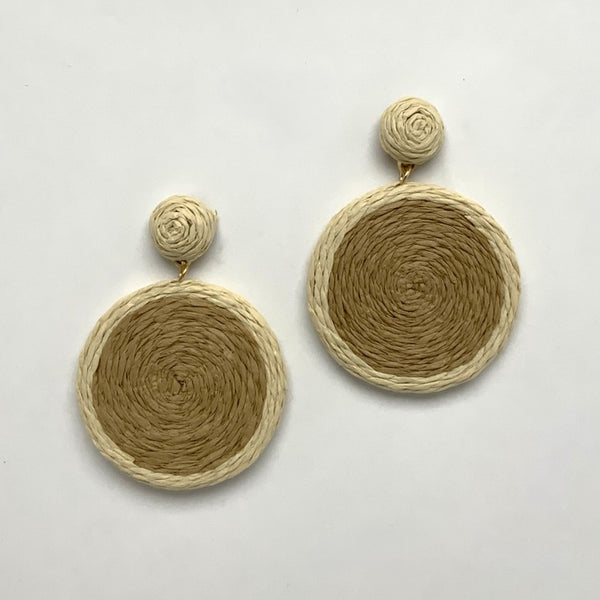 Flat Circle Twine Earrings