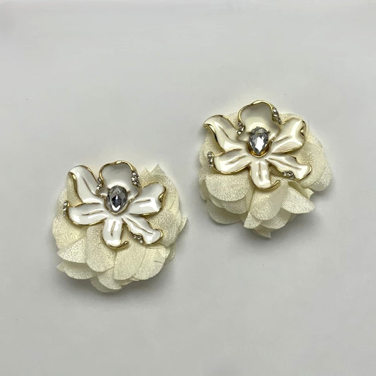 Flower Fabric Enamel Mix Earrings