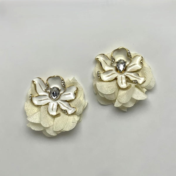 Flower Fabric Enamel Mix Earrings