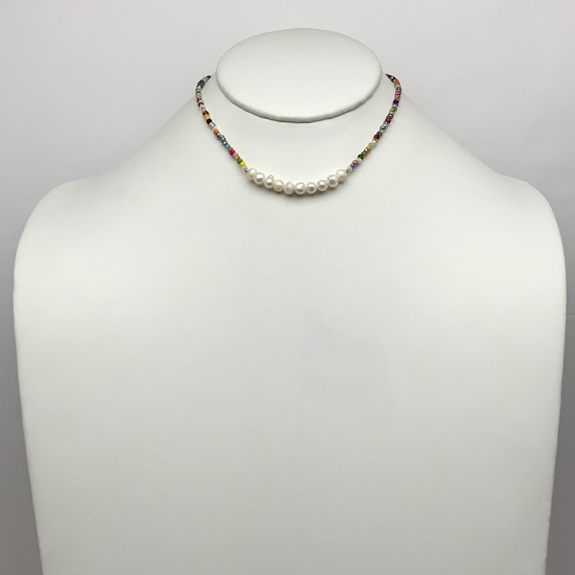 Beaded w/Pearls Choker Necklace