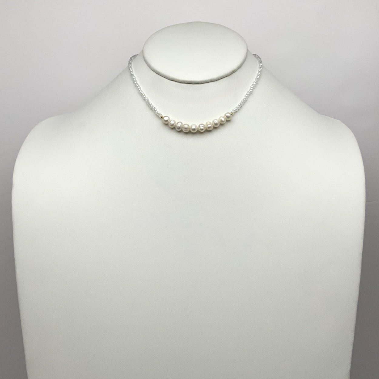 Beaded w/Pearls Choker Necklace