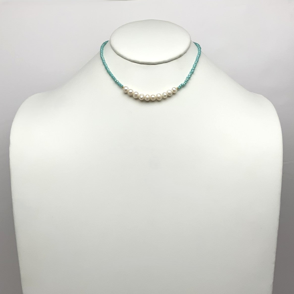 Beaded w/Pearls Choker Necklace