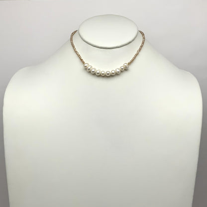 Beaded w/Pearls Choker Necklace