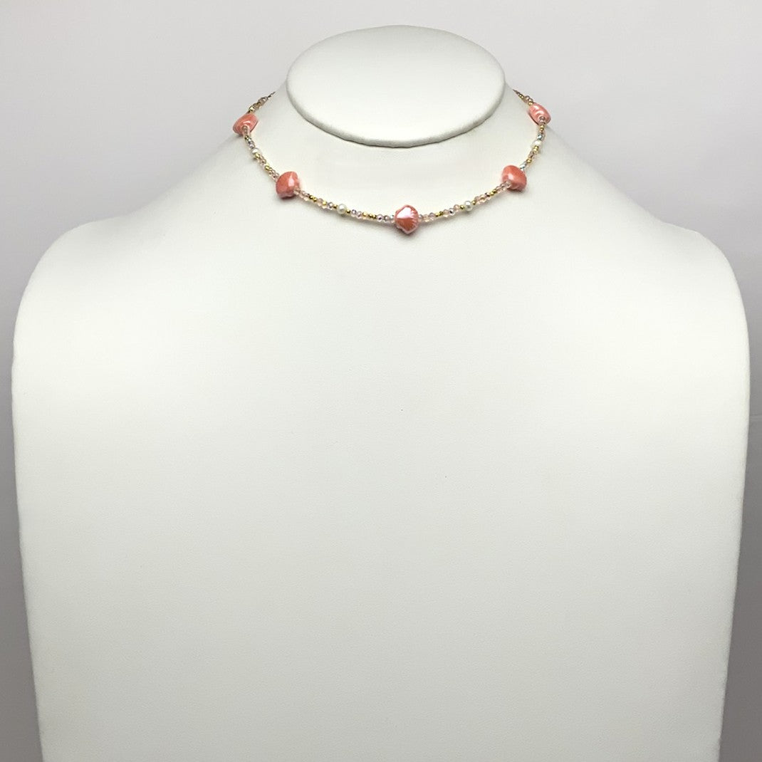 Seashell Crystal Beaded Necklace