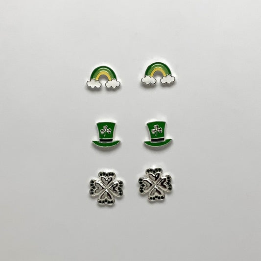 Rainbow Clover Saint Patrick Day Earrings Sets