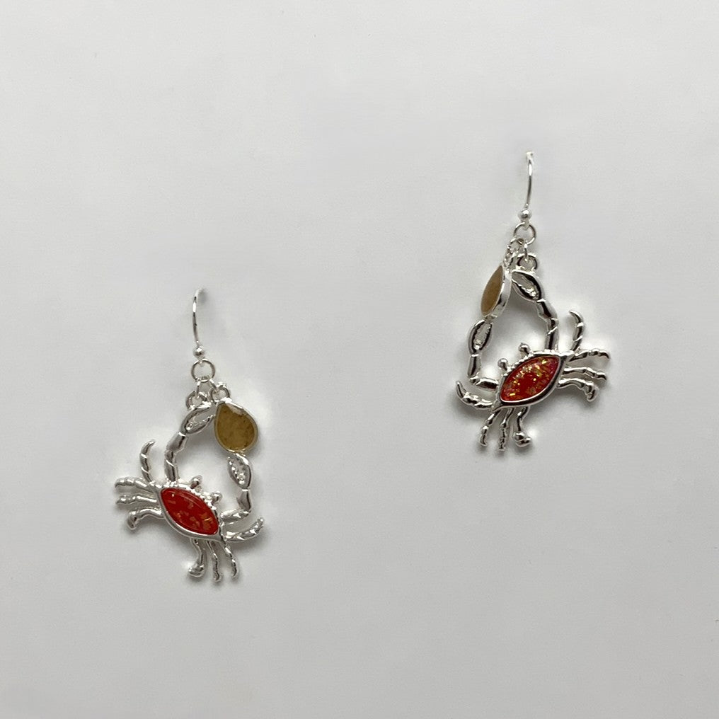 Crab Drop Earrings