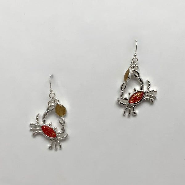 Crab Drop Earrings