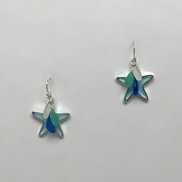 Sea Glass Star Earrings