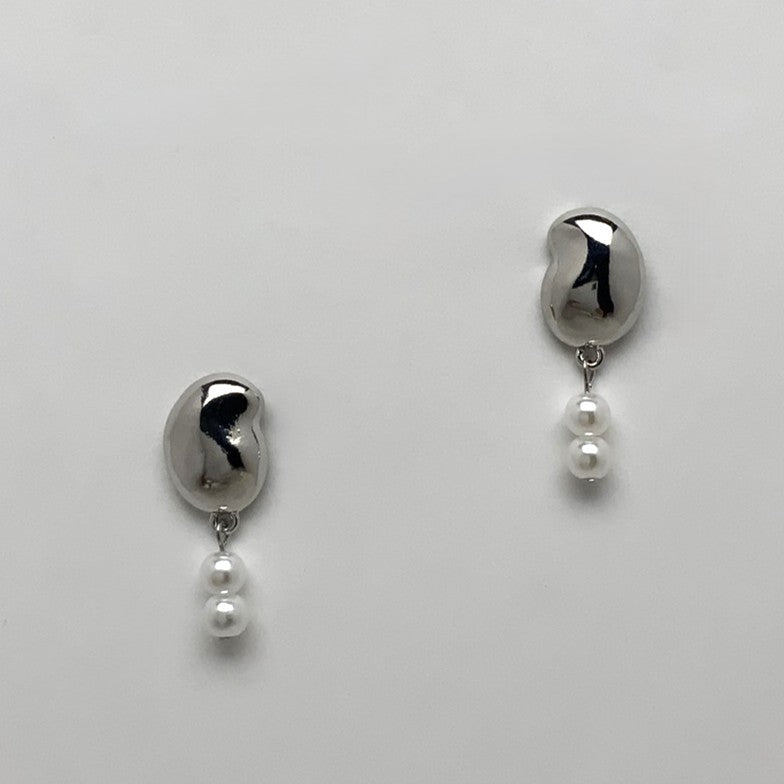 Bean Drop w/Pearls Earrings