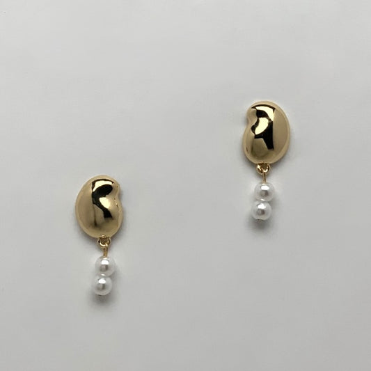 Bean Drop w/Pearls Earrings