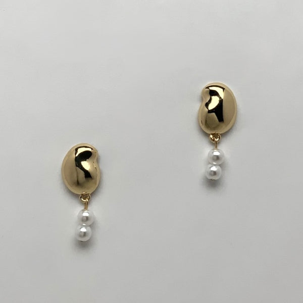 Bean Drop w/Pearls Earrings