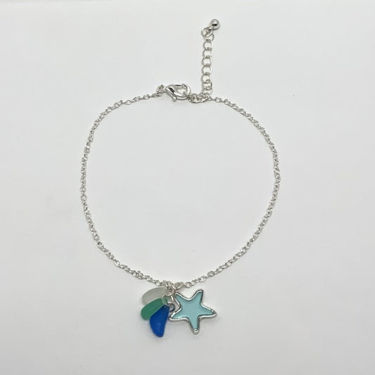 Sea glass w/Star Anklet