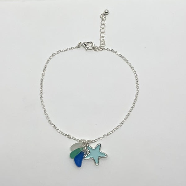 Sea glass w/Star Anklet
