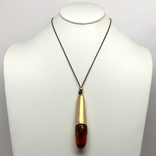 Lucite Drop Pendant Adjustable Cord Necklace