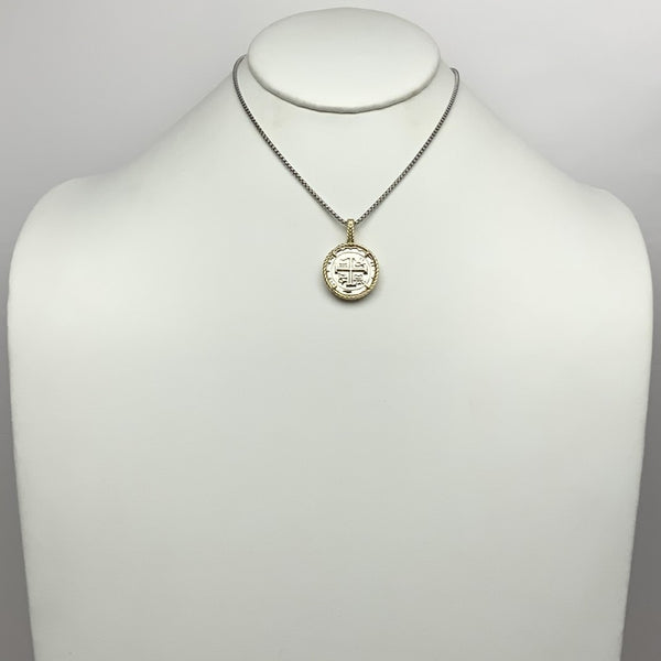 Box Chain Coin Pendant Necklace