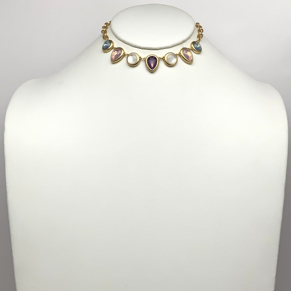 Short Crystal Line Necklace