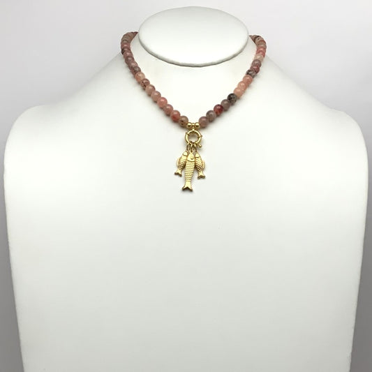 Beaded Fish Charm Necklace