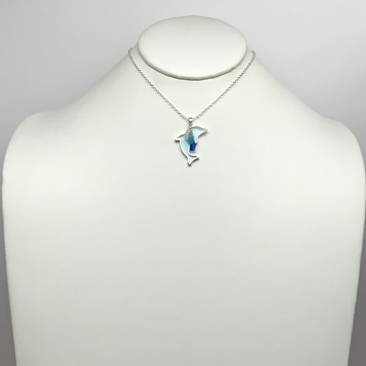 Enamel Dolphin Charm Necklace