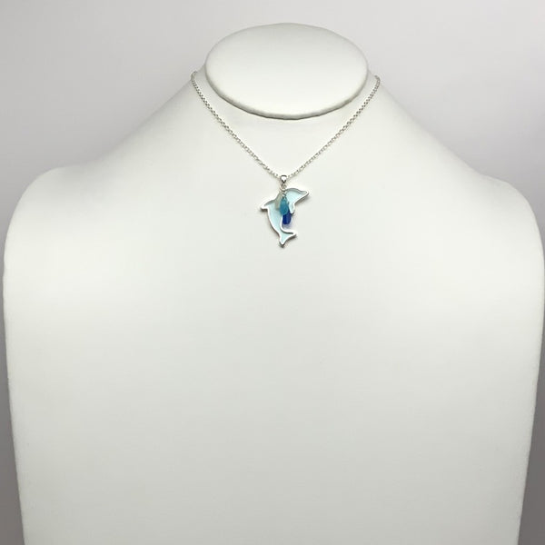 Enamel Dolphin Charm Necklace