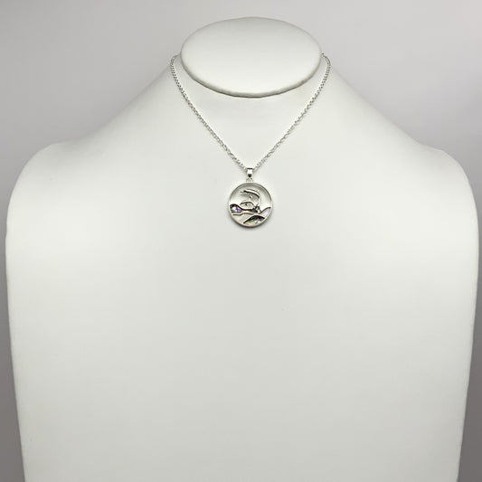 Dolphin Wave Pendant Necklace