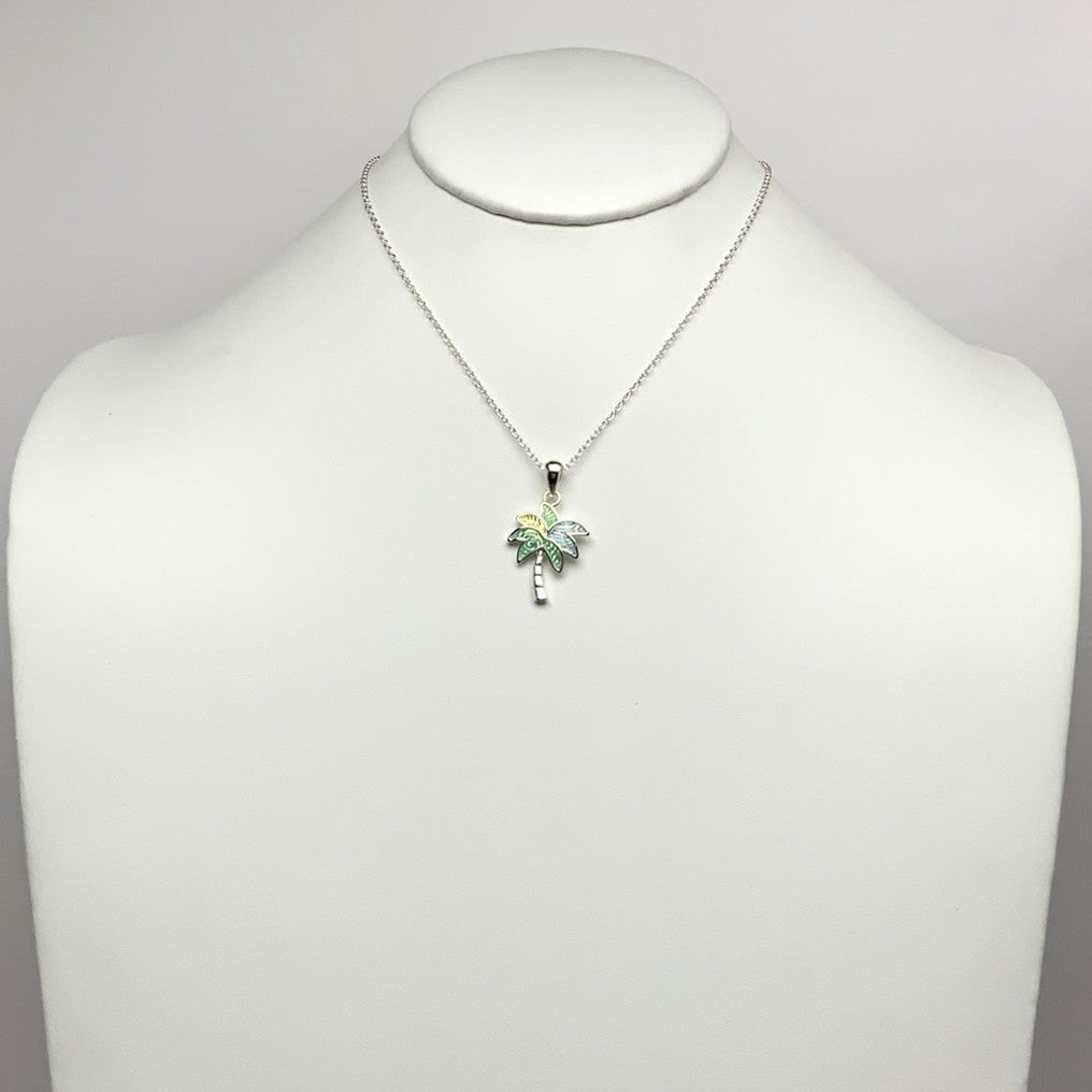 Split Color Palm Tree Necklace