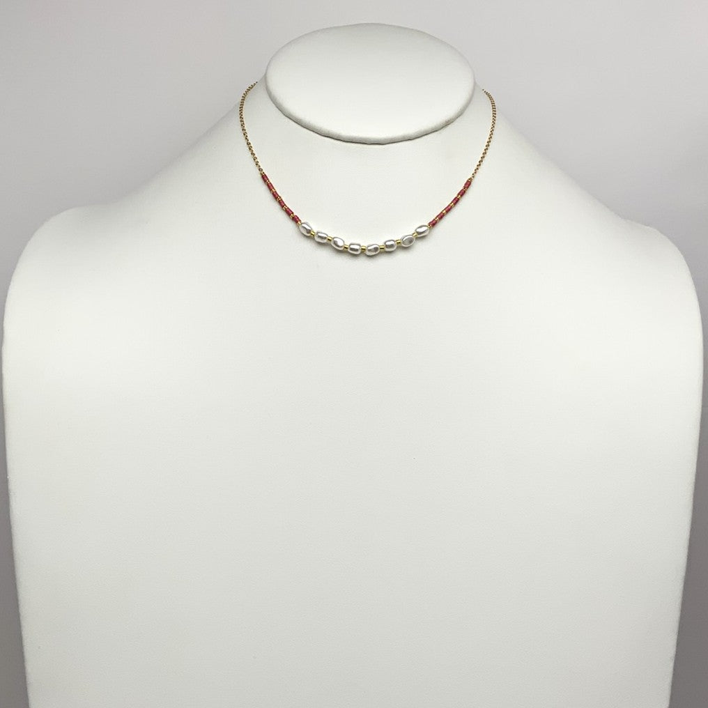Delicate Pearl Bead Necklace